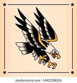 Vector Old School Style Tattoo Eagle Design