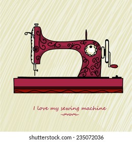 Vector old sewing machine