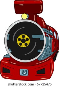 vector - vapor antiguo Locomotora aislada en el fondo