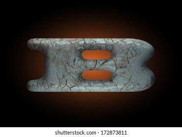 vector old stone letter