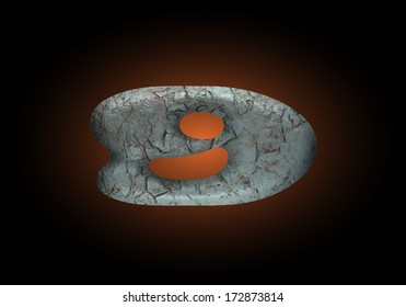 vector old stone letter