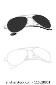 vector old style sunglasses