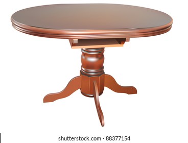 vector old style wooden table on white background, raster file available