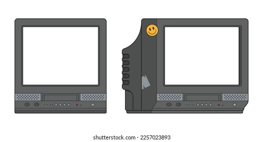 Vector old television cartoon illustration.