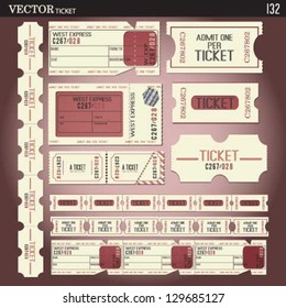 vector old ticket collection.