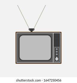 Vector Old TV icon on white background