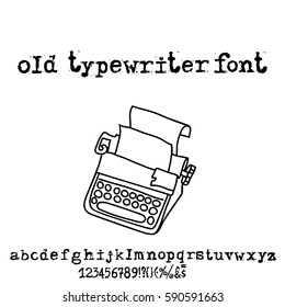 american typewriter font alphabet vector