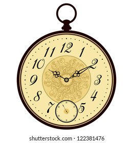 Vector old vintage pocket watch