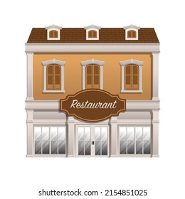 Vector of Old Vintage Restaurant building