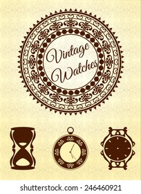 vector old vintage watches