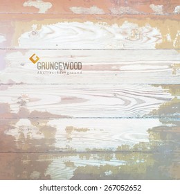 vector old wood floor texture, grunge background 