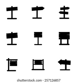 Vector old wood sing icon set