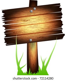 Vector old wooden board
