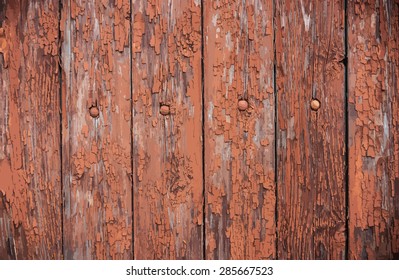 Vector old wooden painted background in turquoise color.