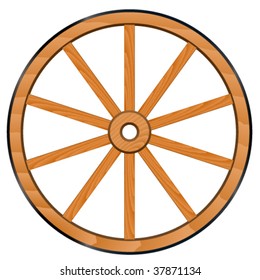 vector old wooden wheel