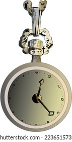 vector of an old-fashioned pocket watch for illustration.