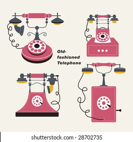 Vector old-fashioned telephone