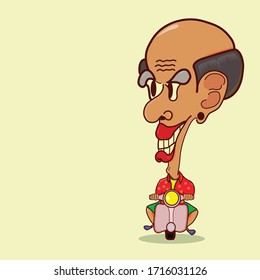 Vector de viejo y scooter