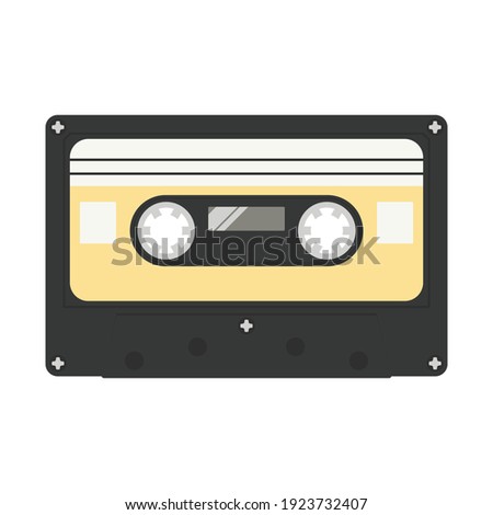 Vector of old-school classical cassette tape isolated on a white background