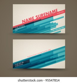 Vector old-style retro vintage business card - both front and back side