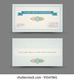 Vector old-style retro vintage business card - both front and back side