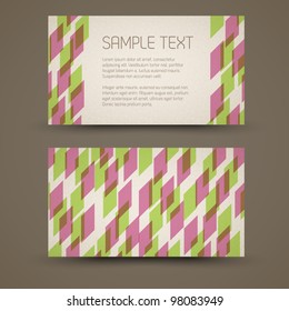 Vector old-style retro vintage card - both front and back side