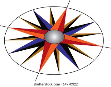 Vector oldstyle wind rose compass