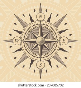 Vector Oldstyle Wind Rose Compass