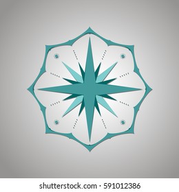 Vector oldstyle wind rose compass
