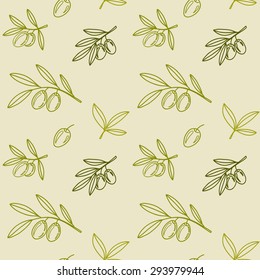 Vector olive background. Seamless pattern