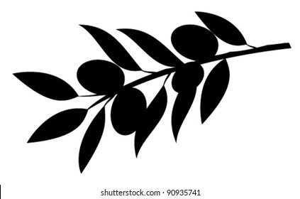 vector olive branch silhouette