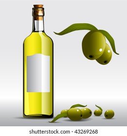 Vector Olive oil Bottle. Graphic Design Editable For Your Design. 