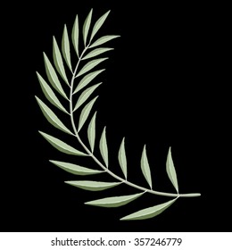 Vector olive oil branch on black background