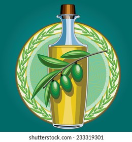 Vector olive oil emblem