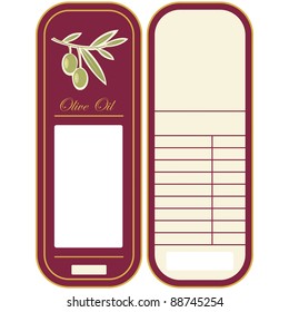 Vector - olive oil label, template