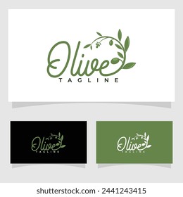 Vector Aceite de oliva logo plantilla icono diseño