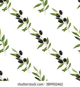 vector olive seamless pattern. floral stylish background