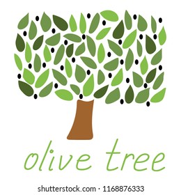 vector olive tree with olives