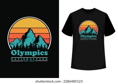 vector of olympic national park logo patch symbol illustration design, american national park emblem design