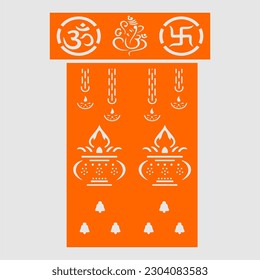 vector om jaali with a square for mandir decoration for cnc cutting
swastika, Ganesh, deep with welcome Kaman frame.
