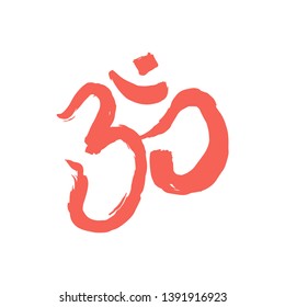 Vector Om symbol made with brush.