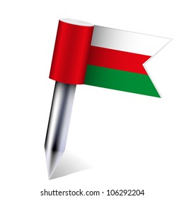 Vector Oman flag isolated on white. Eps 10
