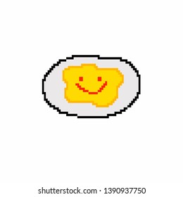 vector omelet concept in pixel art