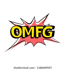Vector OMFG speech bubble. Colorful emotional icon isolated on white background. Comic and cartoon style