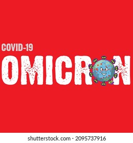 Vector of Omicron variant of COVID. omicron virus design.New strain of coronavirus. Editable Illustration Vector .Template for card, poster, banner, print for t-shirt,logo, badge, illustration,clipart