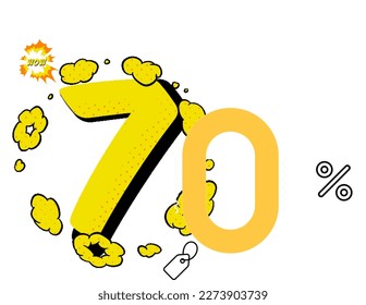 Vector on 70% off, discount offer