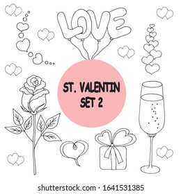 Vector on love theme. Beautiful abstract pattern with Valentine's day seamless pattern for decorative design. Logo element for wedding illustration. Vintage design. Greeting card.