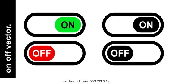 vector on and off icon isolated on transparent background
