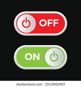 vector on off red and green button design

