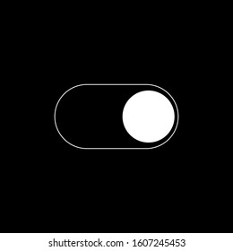 Vector On Off Switch. Dark and Light Mode Switcher for Phone Screens. Toggle Element for Mobile App, Web Design, Animation. Light and Dark Buttons.